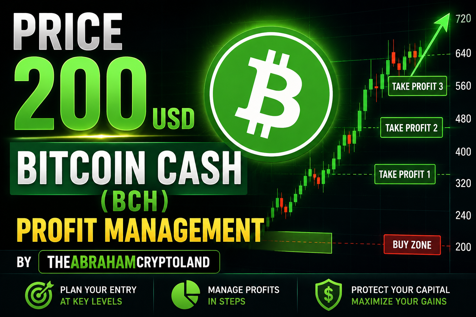 Bitcoin Cash 200USD, profit levels 235, 270, 315 USD