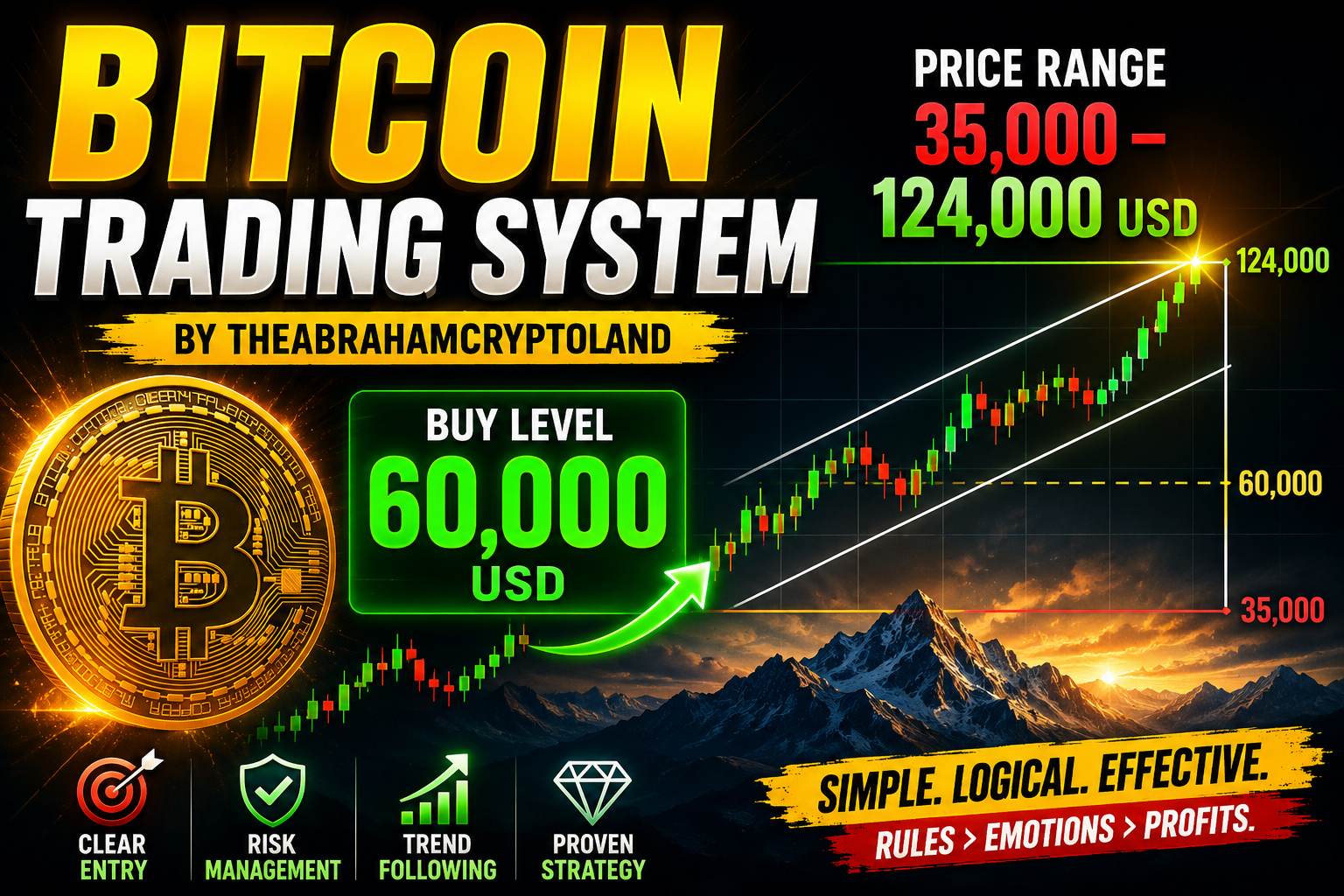 Bitcoin buy level 60000USD, price range 35000-124000USD